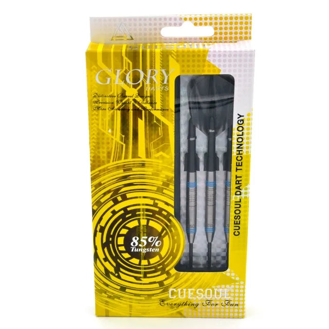CUESOUL Glory 24 gram Blue Lines & Blue Shaft 85% Tungsten Steel Tip Dart Set