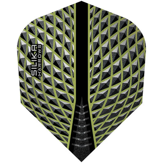 Harrows Silika - Patented Tough Crystalline Coated Yellow - No6 Standard Dart Flights