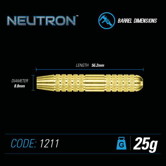Winmau Neutron 25 gram Brass Steel Tip Darts