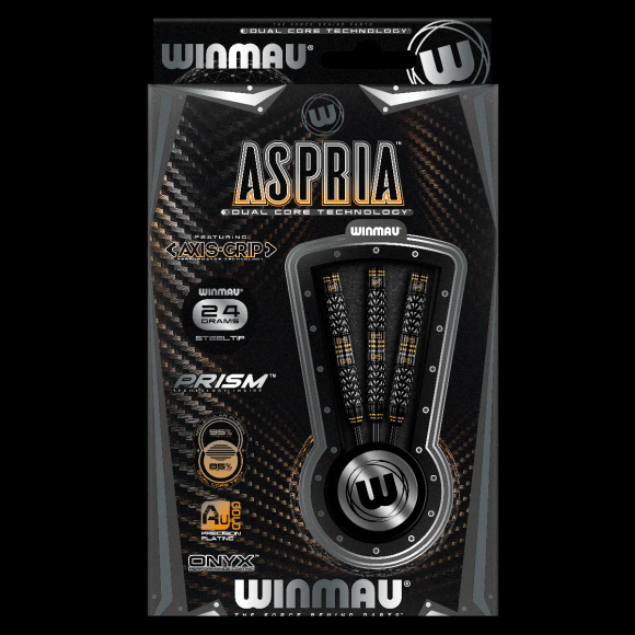 Winmau Aspria Steel Tip Dart Set 24 gram 95%/85% Tungsten alloy Dual Core technology