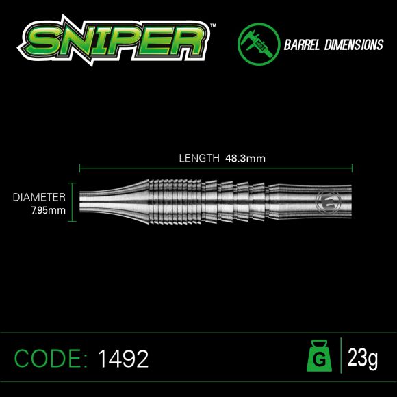 Winmau Sniper Steel Tip Dart Set 23 gram 90% Tungsten alloy