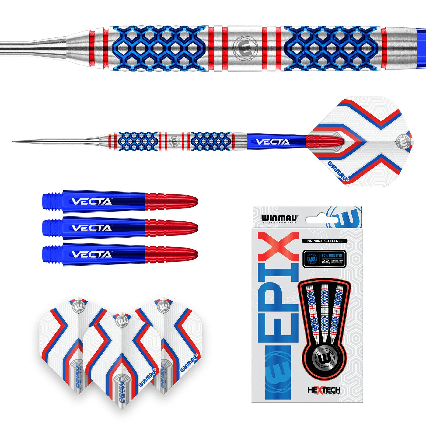 Winmau Epix Steel Tip Dart Set 22 gram 90% Tungsten Alloy
