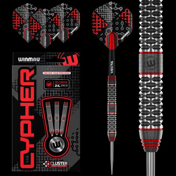 Winmau Cypher Steel Tip Dart Set 24 gram 90% Tungsten Alloy