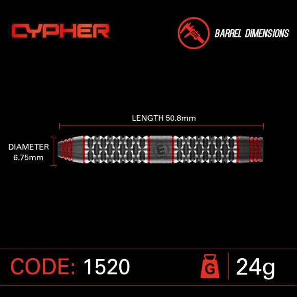 Winmau Cypher Steel Tip Dart Set 24 gram 90% Tungsten Alloy