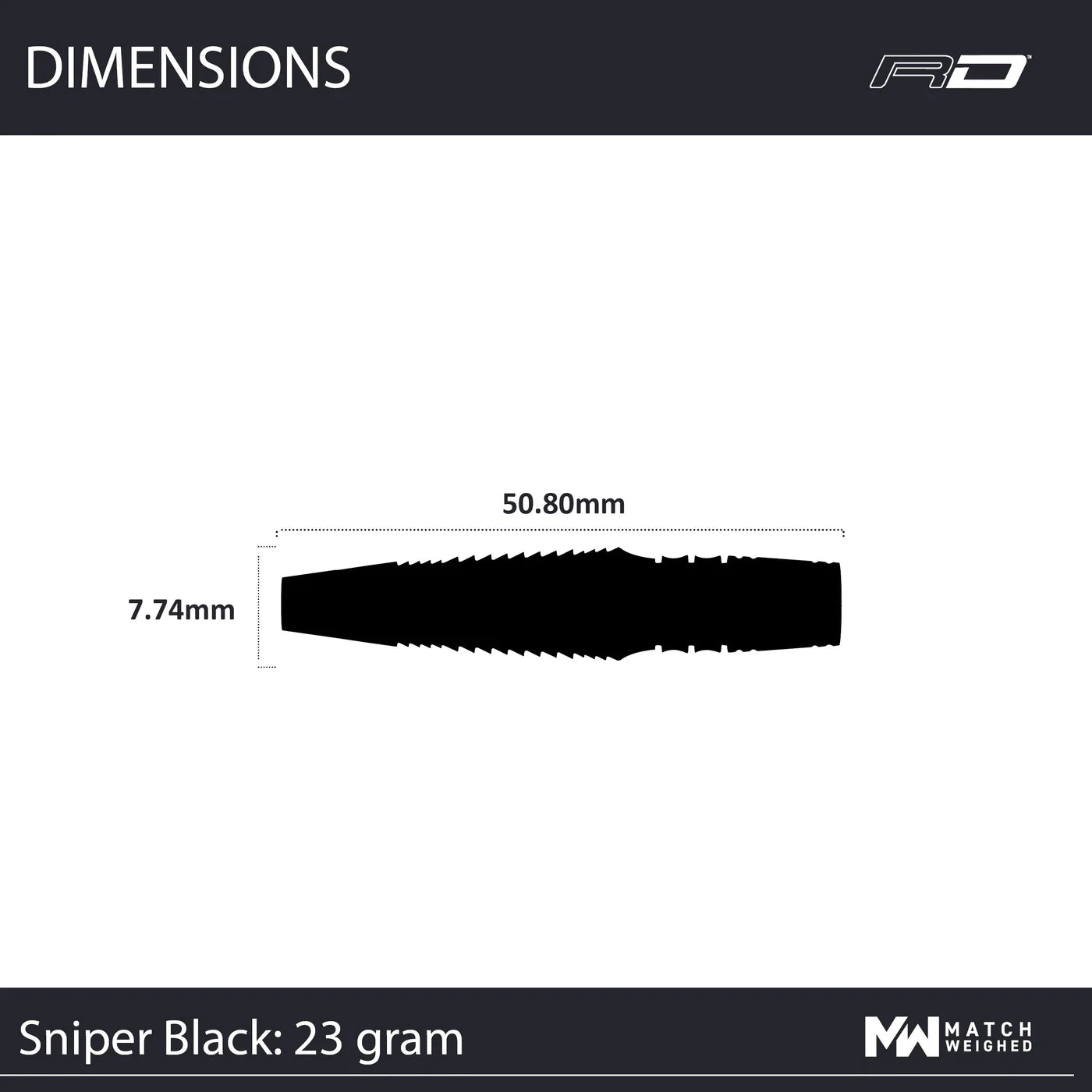Winmau Sniper Black 2 Steel Tip Dart Set 23 gram 90% Tungsten Alloy