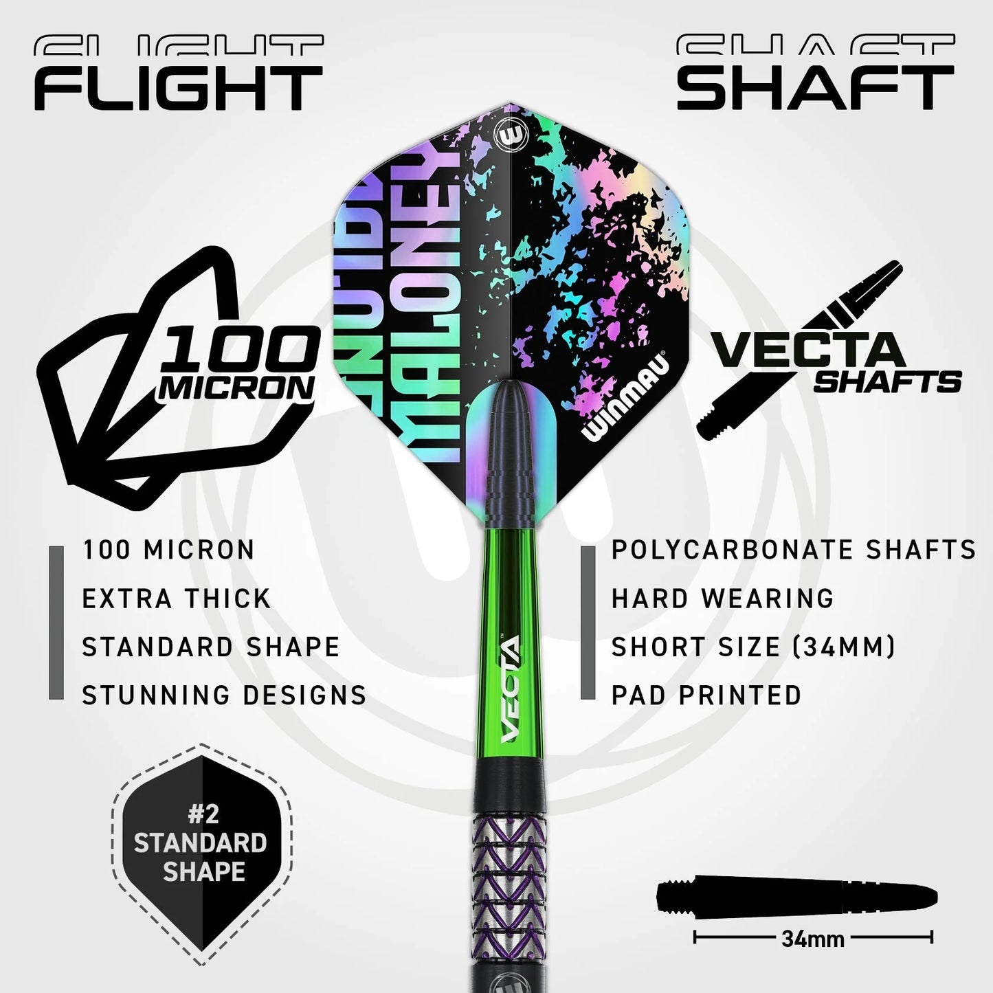 Winmau Mike Maloney Steel Tip Darts 24g 90% Tungsten Alloy