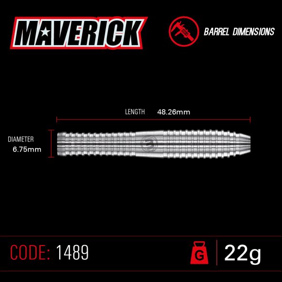 Winmau Maverick 22 gram 80% Tungsten Alloy Steel Tip Darts