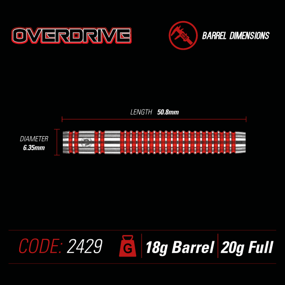 Overdrive 20 gram 90% Tungsten alloy SOFT TIP