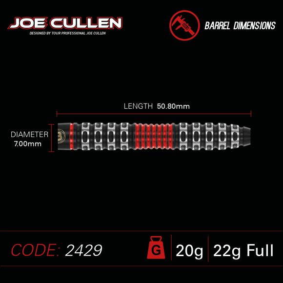 Winmau Joe Cullen S.E. 20 gram barrel/22 gram full 90% Tungsten alloy SOFT TIP