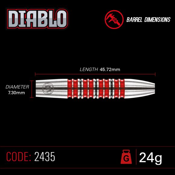 Winmau Diablo Steel Tip Dart Set 24 gram 90% Tungsten alloy