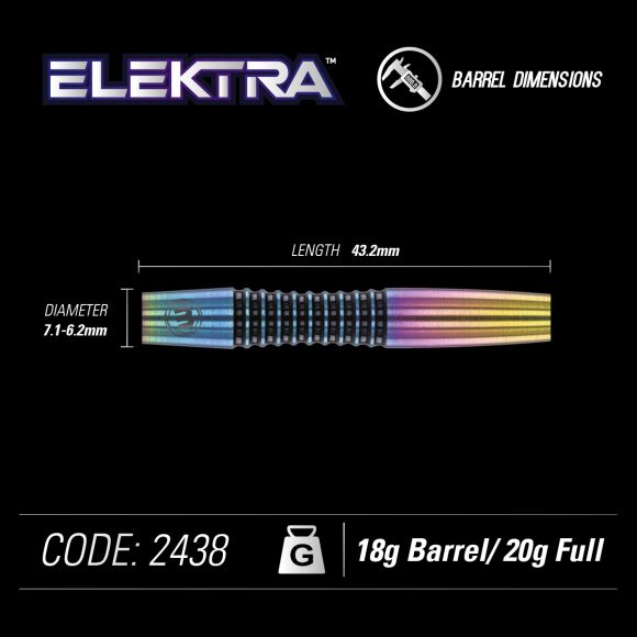 Winmau Elektra 18 gram barrel / 20 gram full 90% Tungsten alloy SOFT TIP