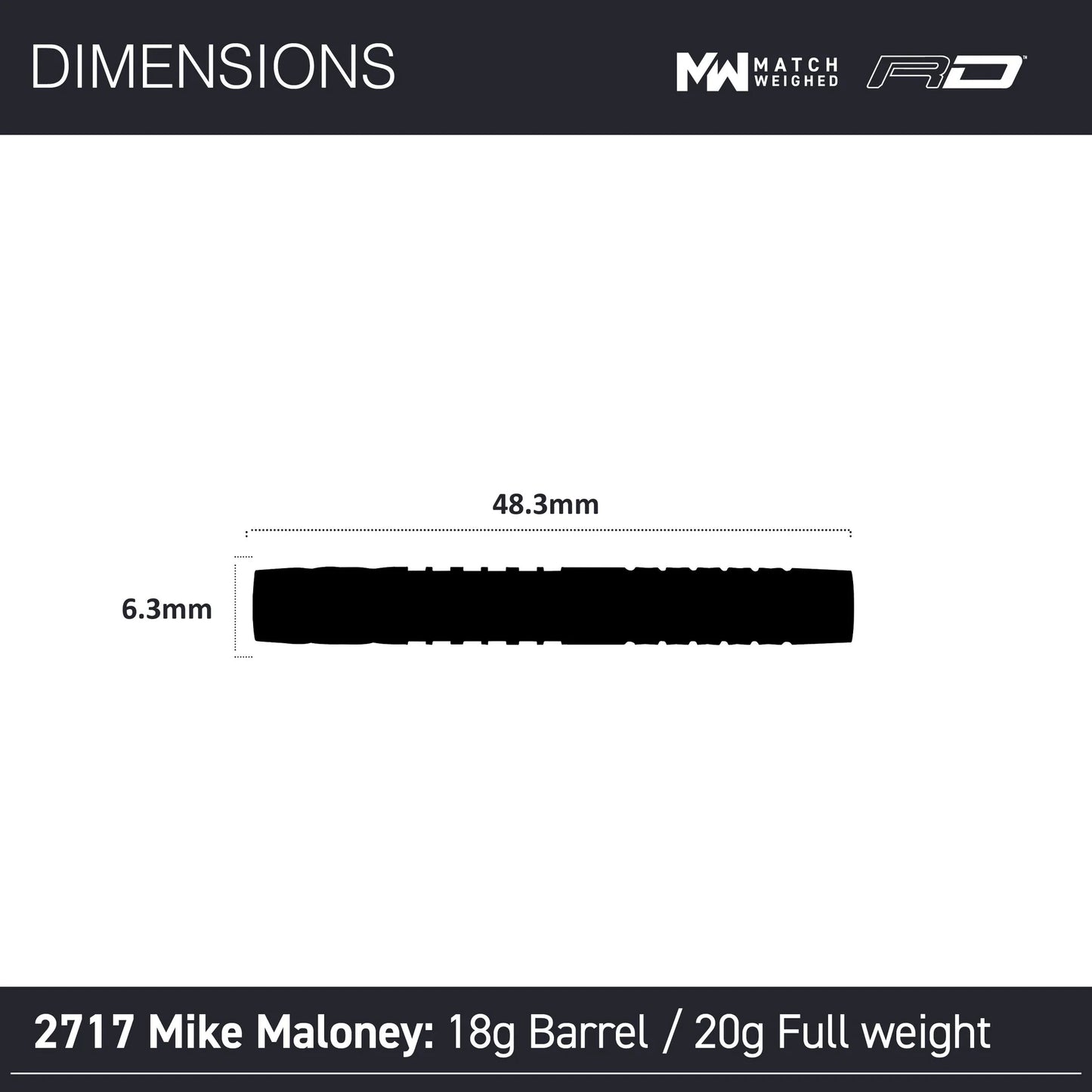 Winmau Mike Maloney - 18 gram 90% Tungsten alloy SOFT TIP