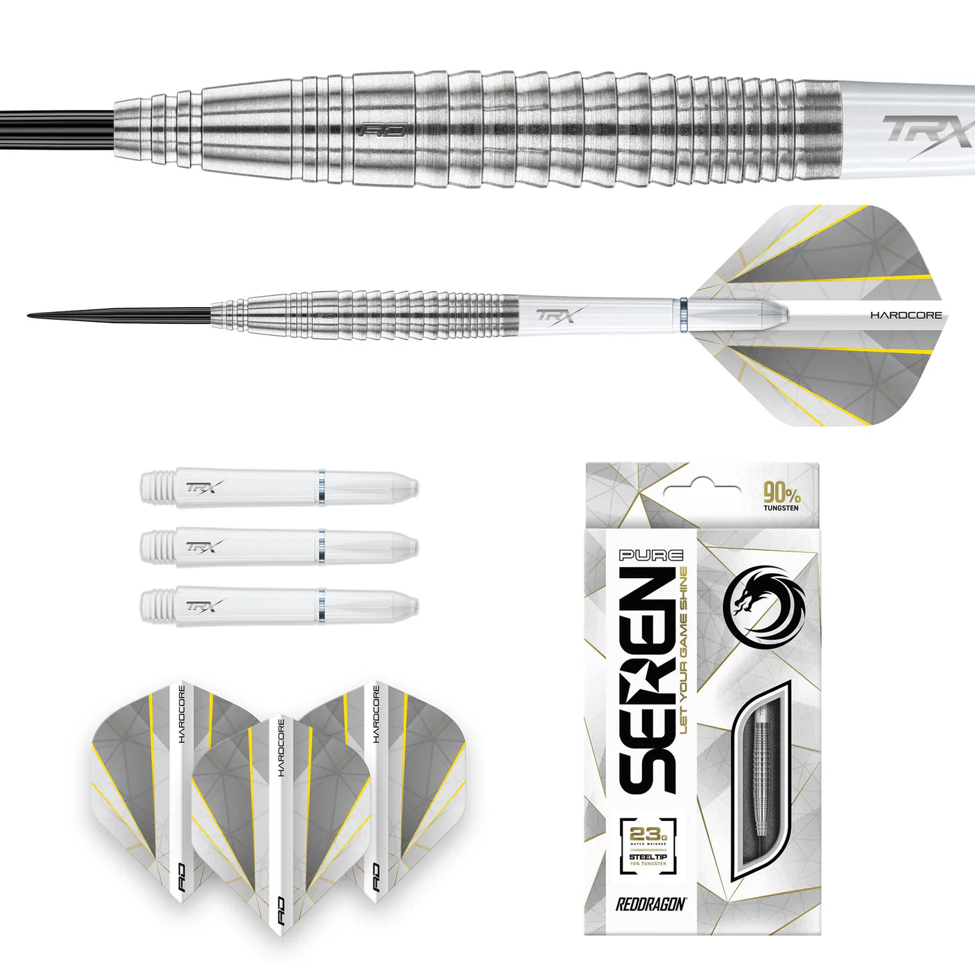 Red Dragon Seren 4 Pure Steel Tip Darts 90% Tungsten - 23gm