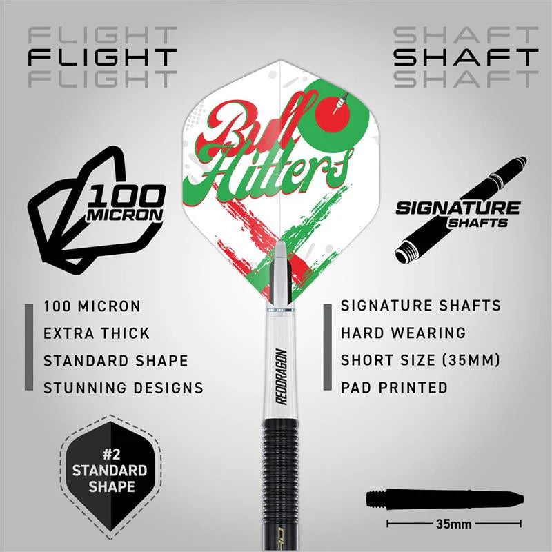 Red Dragon Bullhitters V1 Steel Tip Darts 23 gram 90% Tungsten