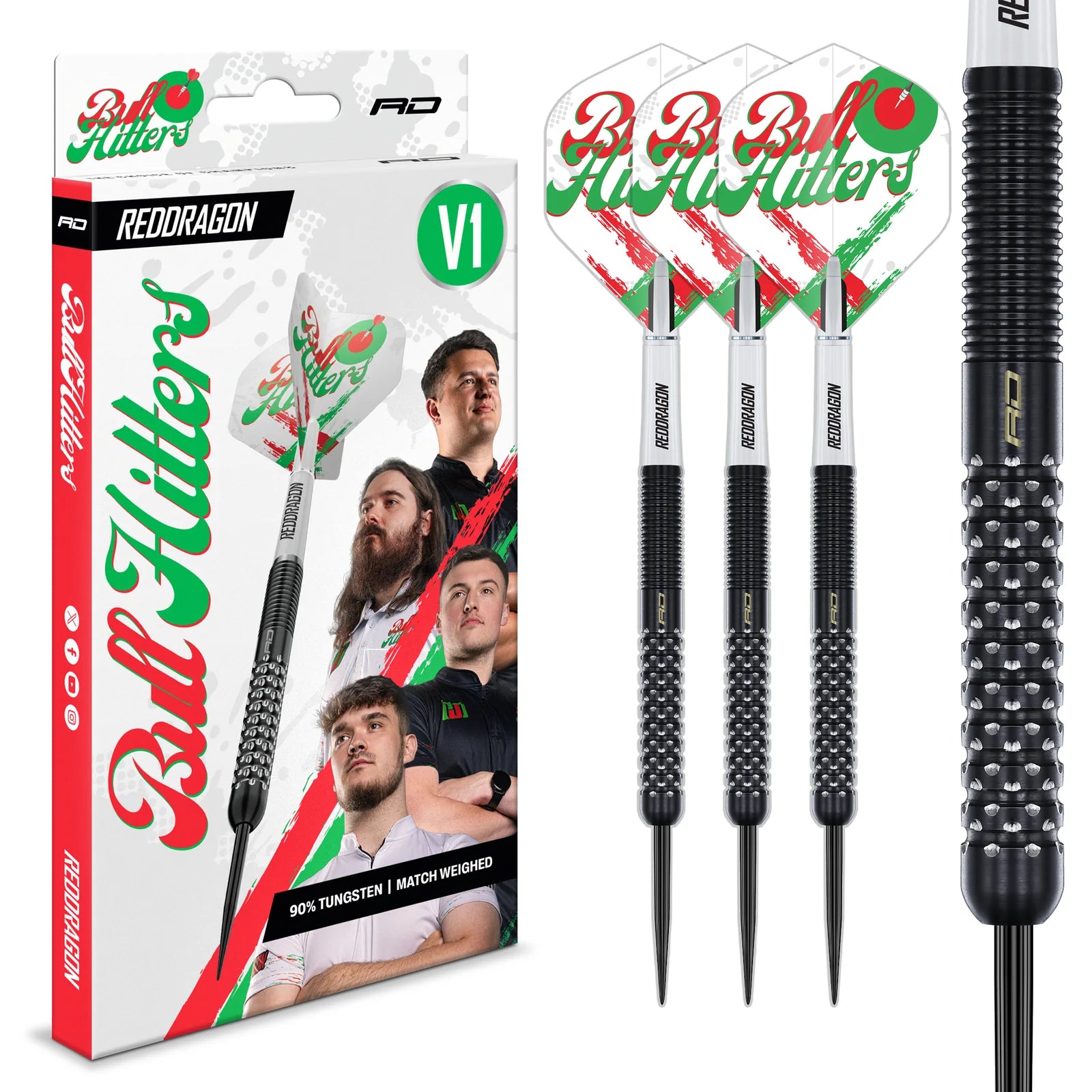Red Dragon Bullhitters V1 Steel Tip Darts 23 gram 90% Tungsten Red Dragon Bullhitters V1 Steel Tip Darts 23 gram 90% Tungsten