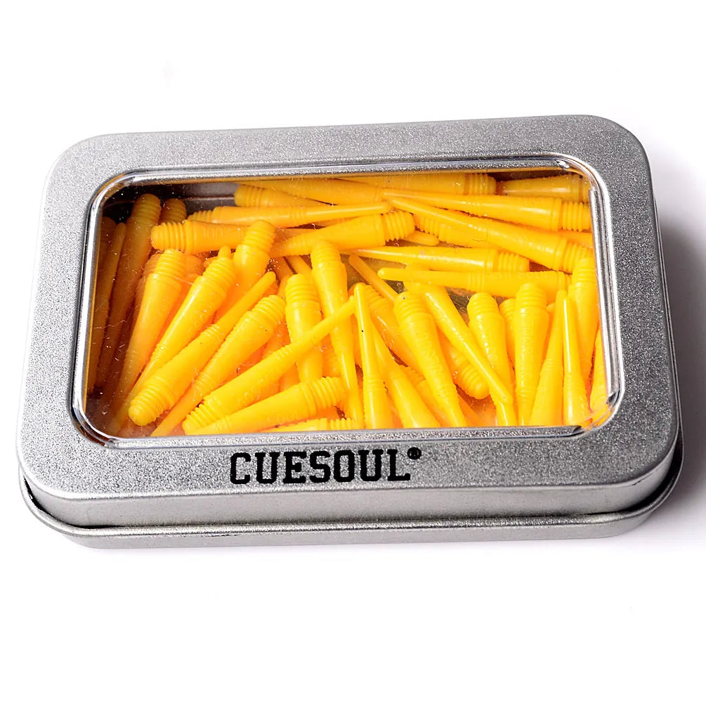 CUESOUL Soft Tip Darts Points 2BA Thread Pack of 100 in Tin - Yellow
