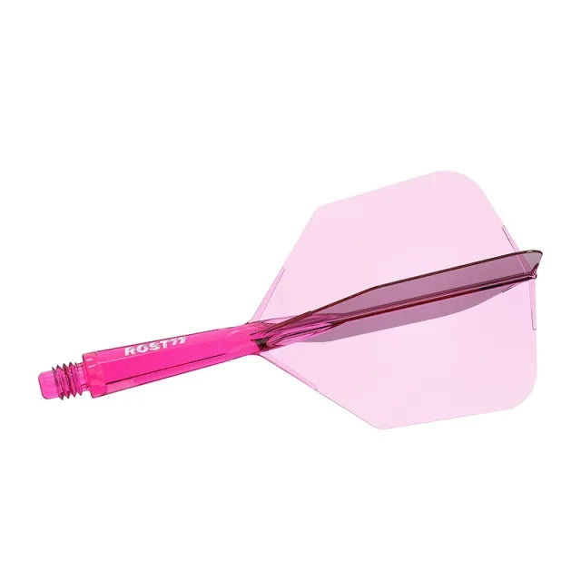 CUESOUL ROST 77 Integrated Dart Shaft & Flight - Big Wing Shape - Long - Transparent Pink