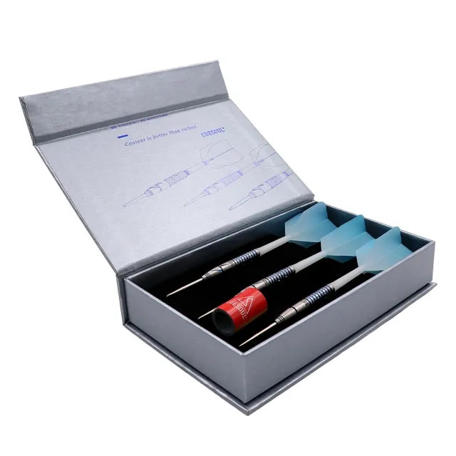 CUESOUL Blue Gem Stone 22 gram 90% Tungsten Steel Tip Dart Set w/ ROST Flights
