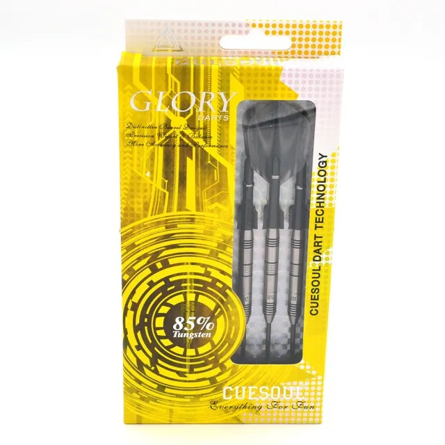 CUESOUL Glory 22 gram Black Lines & Black Shaft 85% Tungsten Steel Tip Dart Set