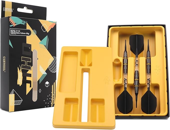 CUESOUL JIHO S2 19 gram 90% Tungsten Soft Tip Dart Set w/ ROST T19 Flight