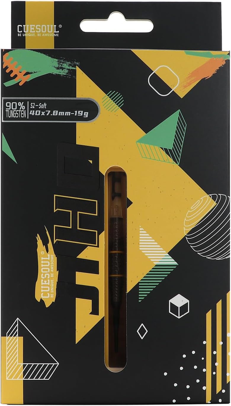 CUESOUL JIHO S2 19 gram 90% Tungsten Soft Tip Dart Set w/ ROST T19 Flight