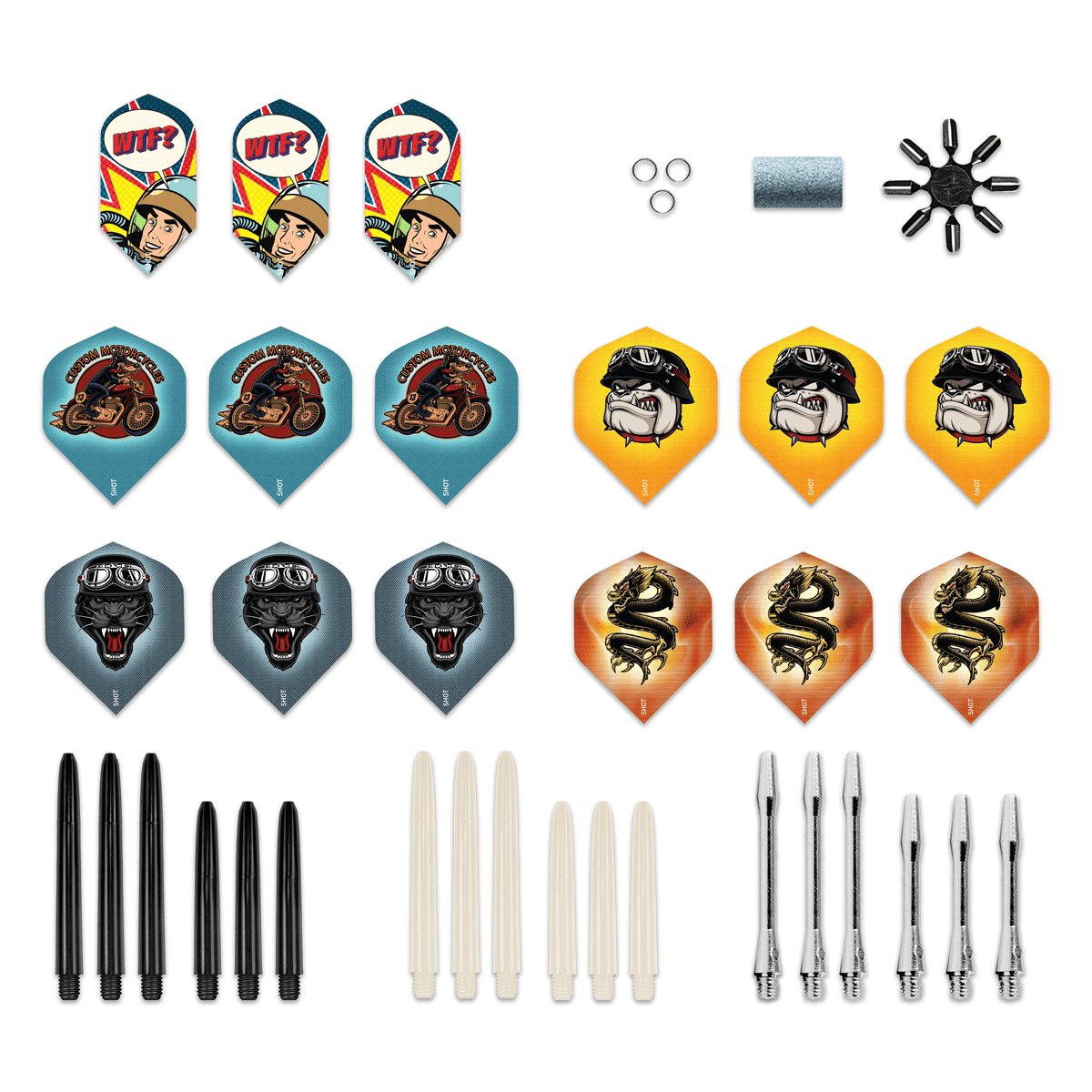 Shot 52 Piece Dart Accessory Pack Value Dart Kit