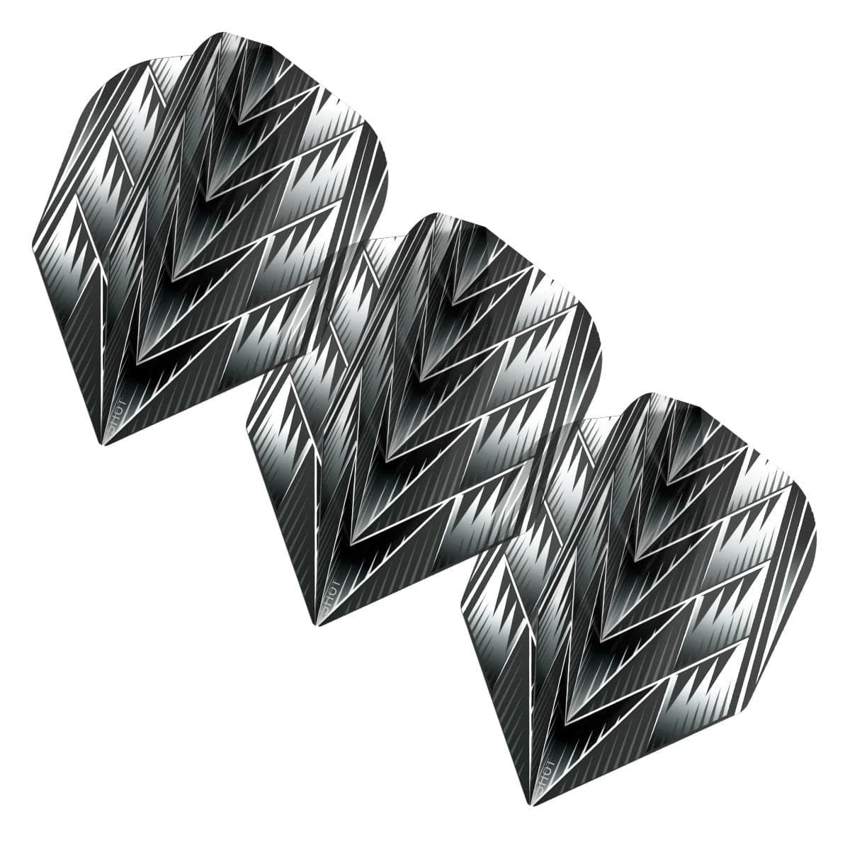 Shot Tribal Weapon Black Dart Flight Set - Small Standard