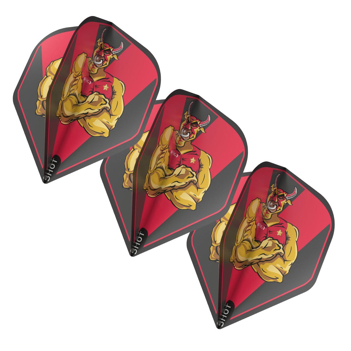 Shot Michael Smith Bully Boy Dart Flight Set-Red-Standard