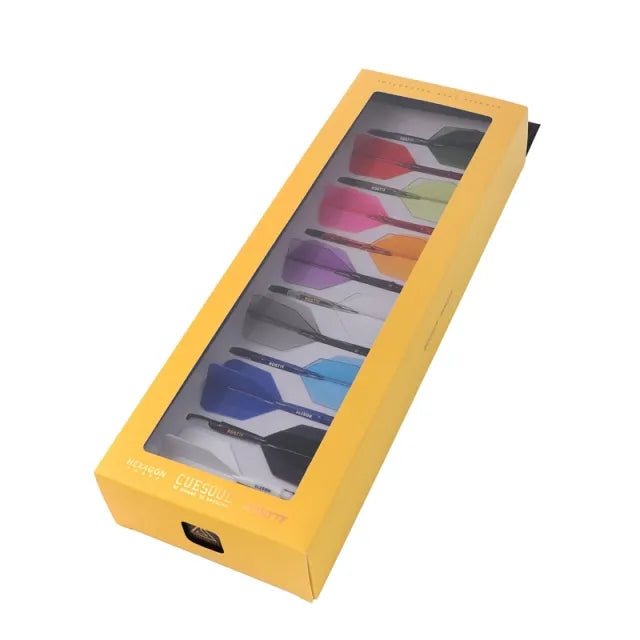 CUESOUL ROST 77 Integrated Dart Shaft & Flight - Big Wing Shape - Medium - 12 Pack Assorted Colors