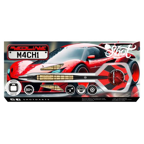 Shot Redline M4CH1 Soft Tip Dart Set-80% Tungsten-20gm