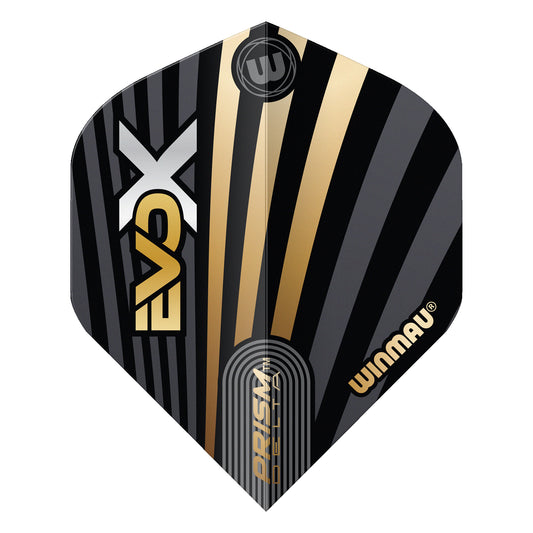 Winmau Prism Delta MvG (Michael Van Gerwen) EvoX Gold & Black Extra Thick Flights