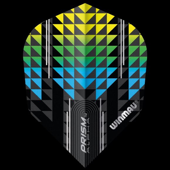 Winmau Prism Alpha Black, Yellow & Blue #6 Standard Extra Thick Flights