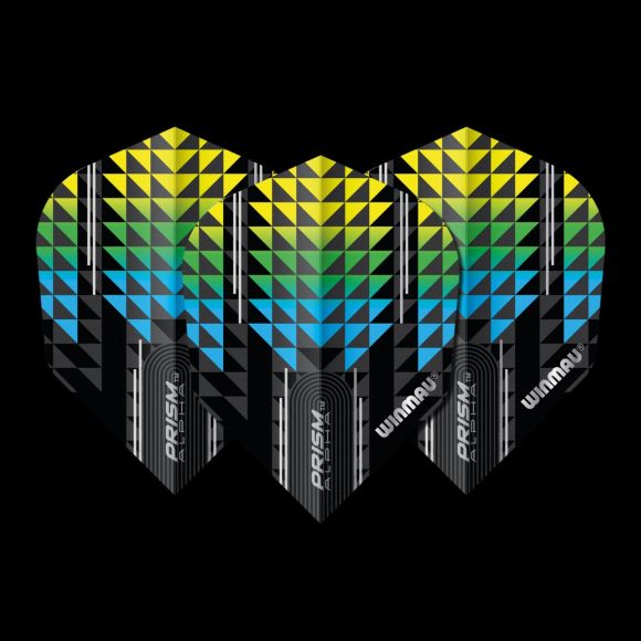 Winmau Prism Alpha Black, Yellow & Blue #6 Standard Extra Thick Flights