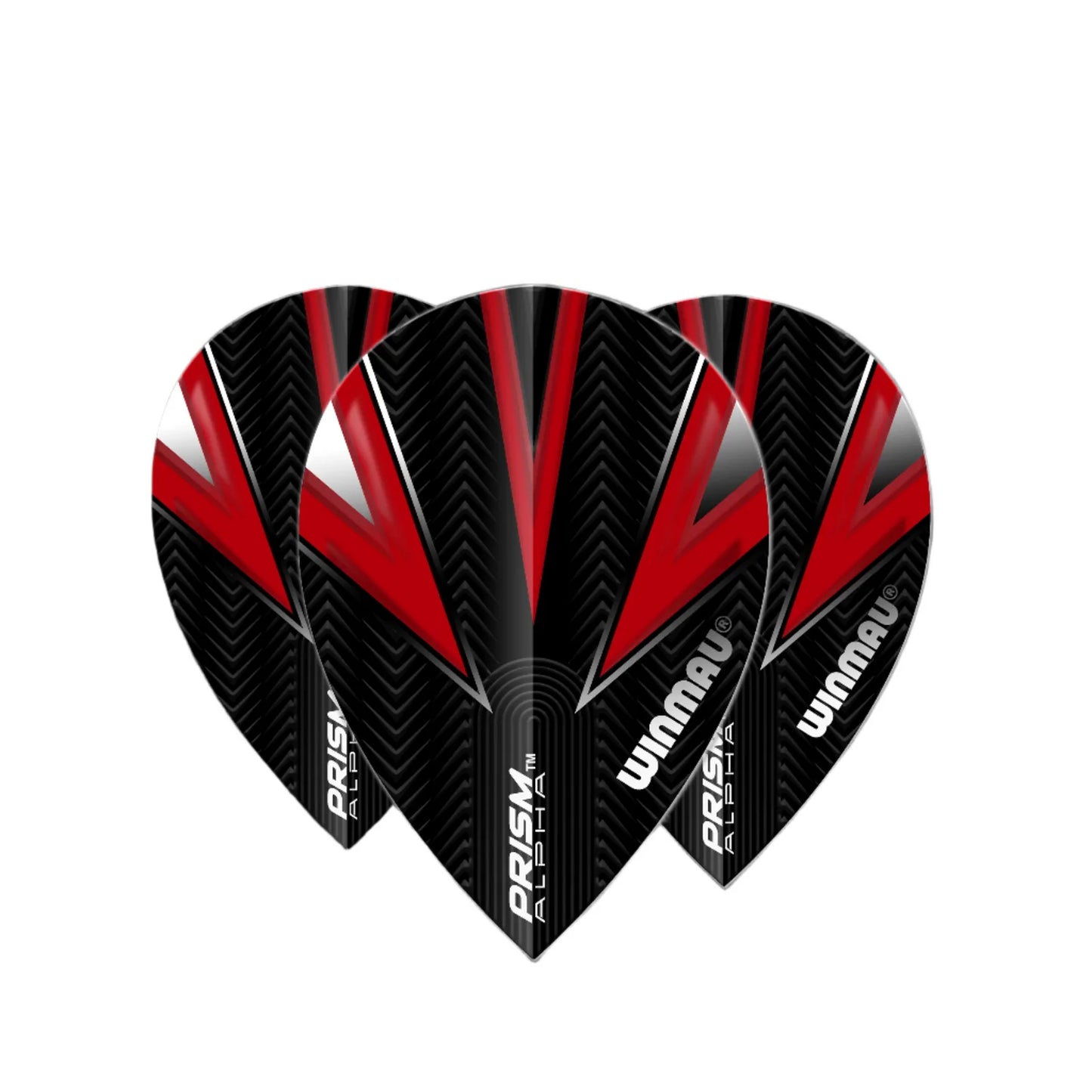 Winmau Prism Alpha Dart Flights - Pear Black with Red V