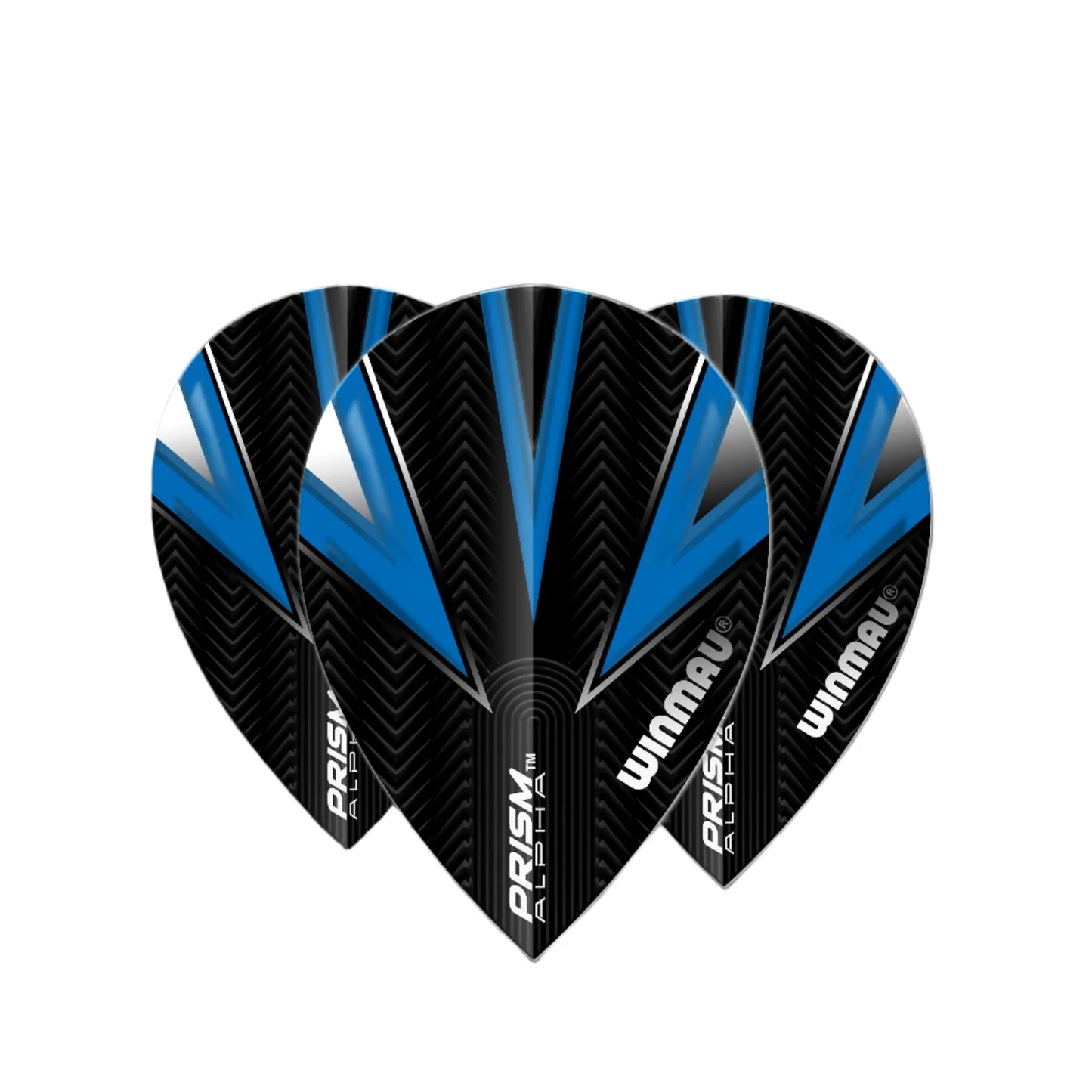 Winmau Prism Alpha Dart Flights - Pear Black with Blue V