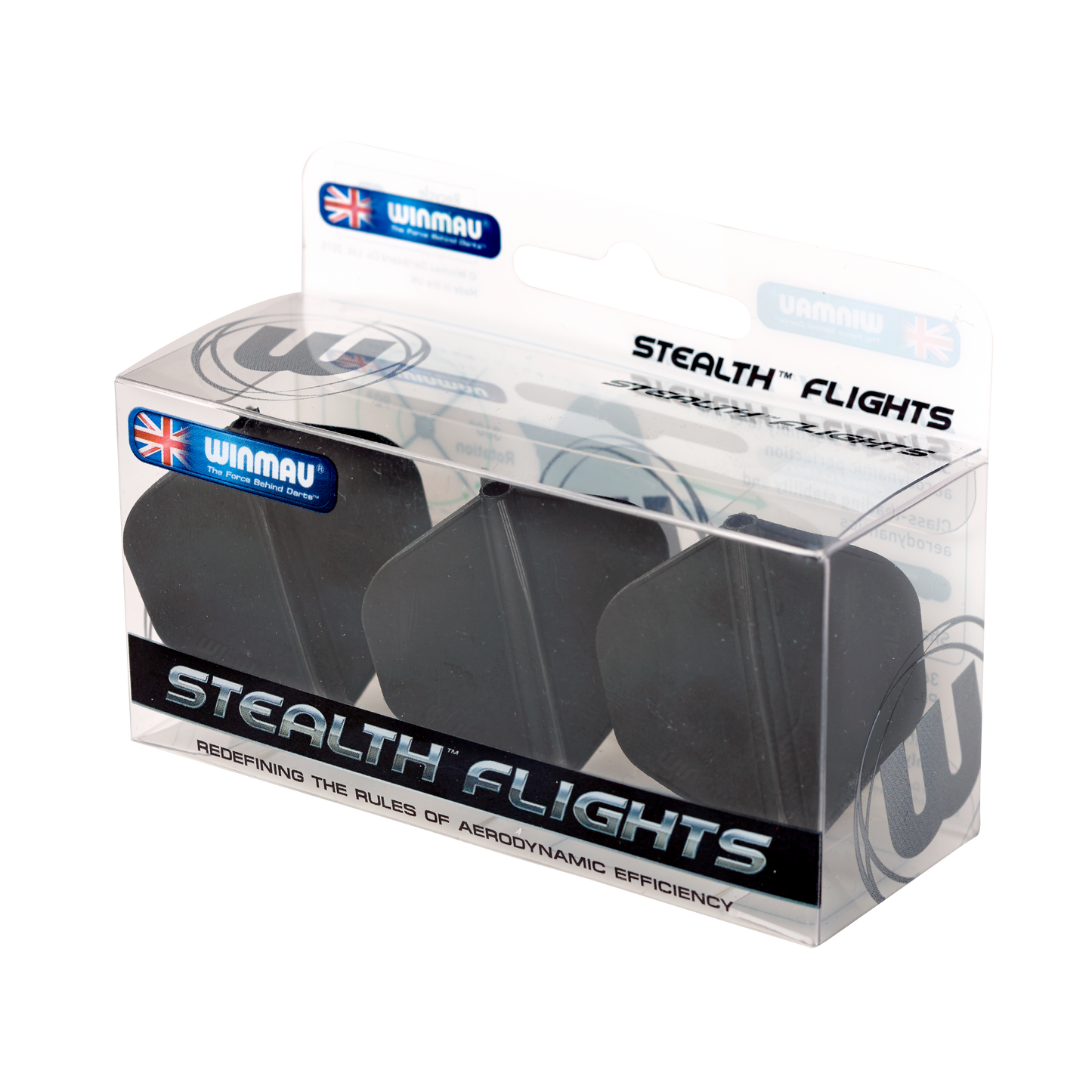 Winmau Stealth Standard 150 Micron Molded Flight - Black