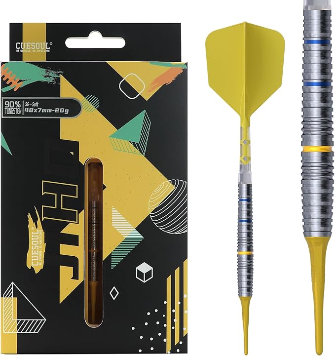 1x Set van dartpijltjes met groen met zwarte flights 21 grams | Fun en