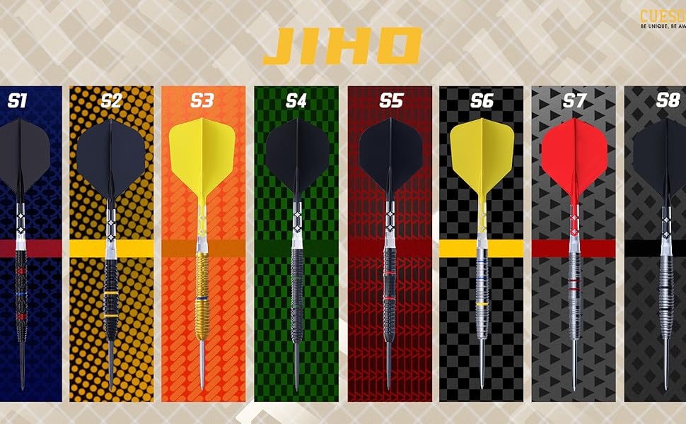 CUESOUL JIHO S8 21 gram 90% Tungsten Steel Tip Dart Set w/ ROST T19 Flight