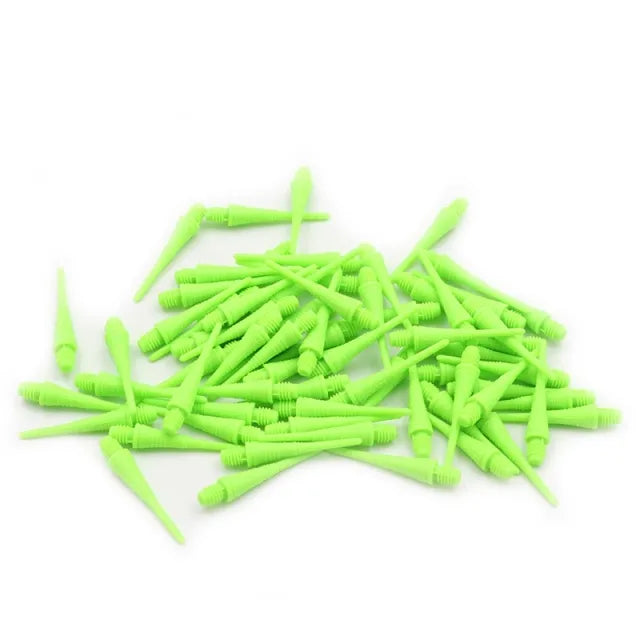 CUESOUL Soft Tip Darts Points 2BA Thread Pack of 100 in Tin - Lime Green