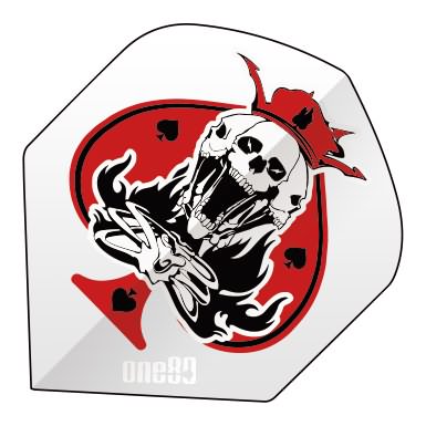 One80 Poker 03 Spade Skull White Dart Flights