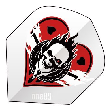 One80 Poker 02 Heart Skull White Dart Flights