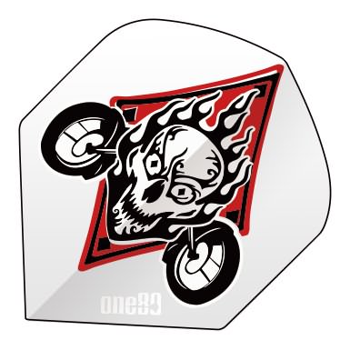 One80 Poker 01 Diamond Skull White Dart Flights