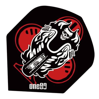 One80 Poker 04 Club Skull Black Dart Flights