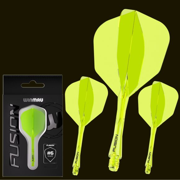 Winmau Fusion Integrated Flight & Shaft #6 Standard - Intermediate - Yellow