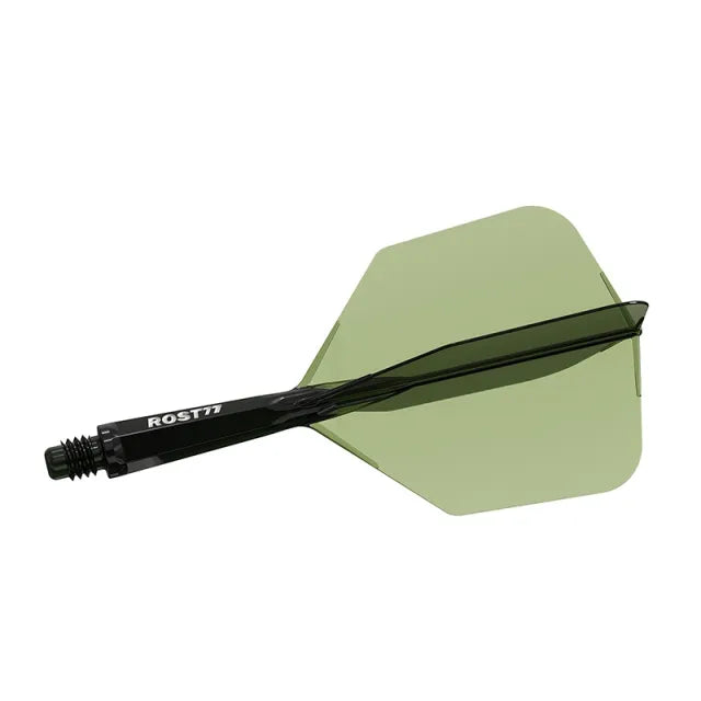 CUESOUL ROST 77 Integrated Dart Shaft & Flight - Big Wing Shape - Medium - Transparent Dark Green