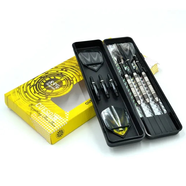 CUESOUL Glory 22 gram Black Lines & Black Shaft 85% Tungsten Steel Tip Dart Set