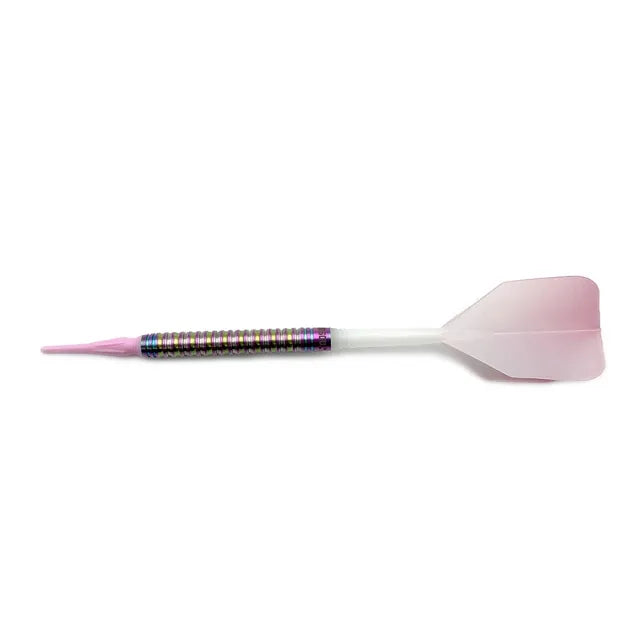 CUESOUL Pink Gem Stone 20 gram 90% Tungsten Soft Tip Dart Set w/ ROST Flights