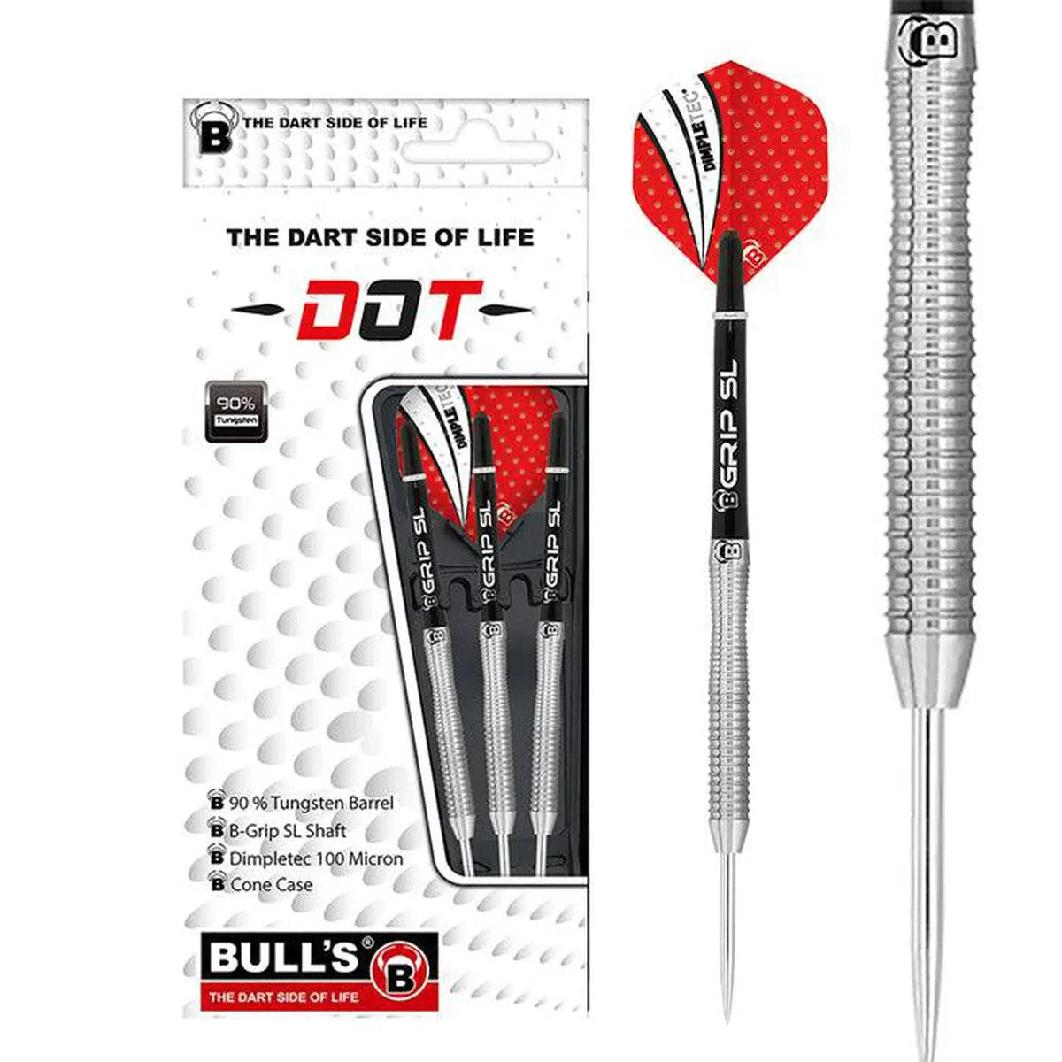 BULL'S Dot D2 90% Tungsten 24 gram Steel Tip Dart Set
