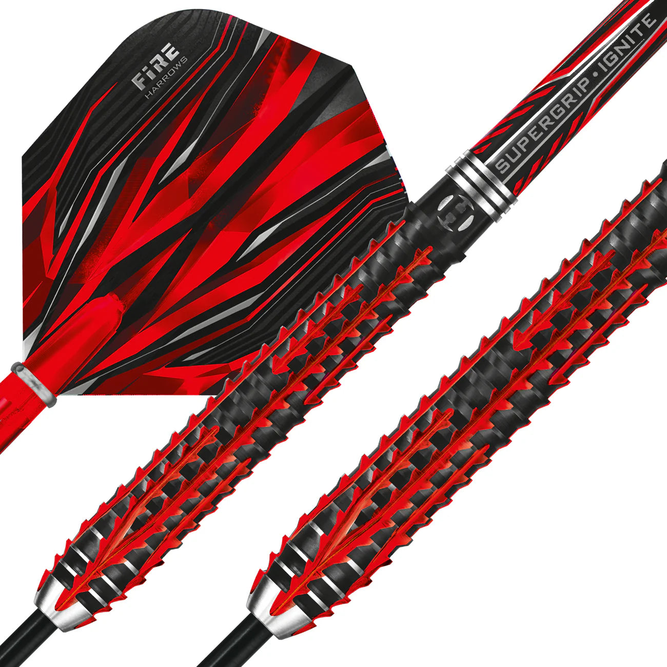 Harrows Fire Inferno - Steel Tip Darts - 90% Tungsten - 21g