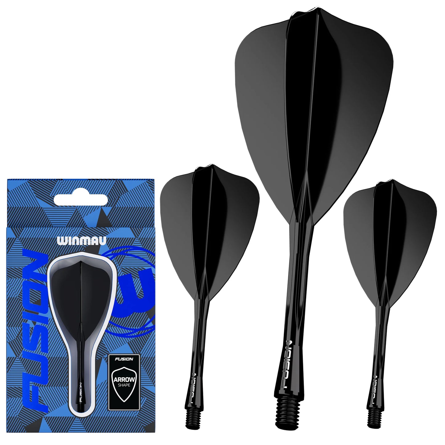Winmau Fusion Integrated Flight & Shaft Arrow - Intermediate - Black